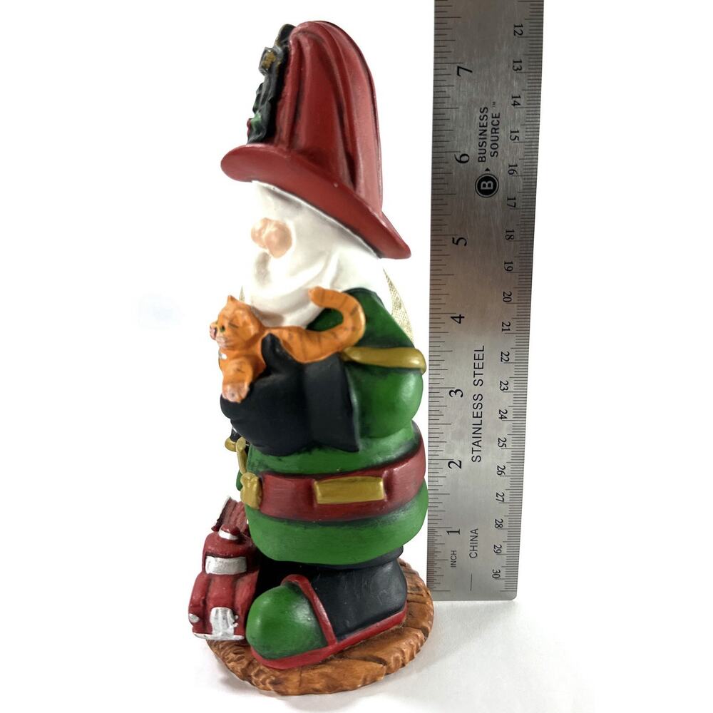 J Adams Collection Santa Figurine 1995 Fe Fi Fo Fum AD2211 Cat Fire Truck 7.5” - Picture 2 of 5